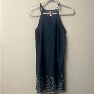Xhilaration Blue and White Halter Sundress